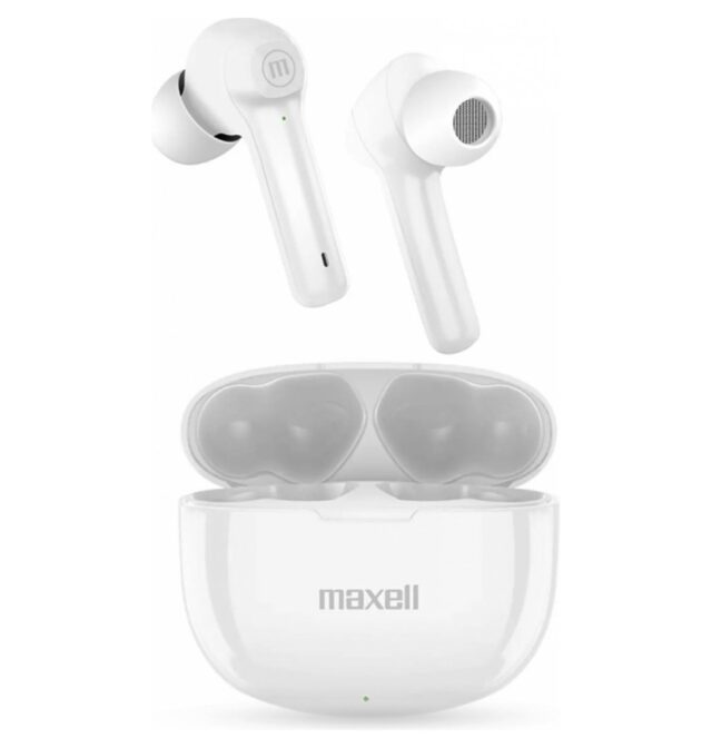 Maxell Dynamic+ wireless headphones with charging case Bluetooth white - imagine 2