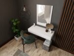 Dressing table with mirror PAFOS 80x41.6x100 white matte - imagine 5