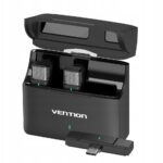 Zestaw 2 bezprzewodowych mikrofonów krawatowych Vention USB-C z etui ładującym czarny