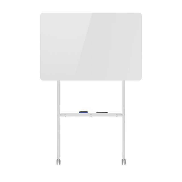 Ergo Office mobile dry erase board  horizontal orientation  white  single sided  with shelf  board dimensions 1190x790mm  ER-306 - imagine 10