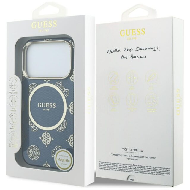 Case Guess IML Peony Dot MagSafe for  iPhone 17 Pro blue - imagine 8