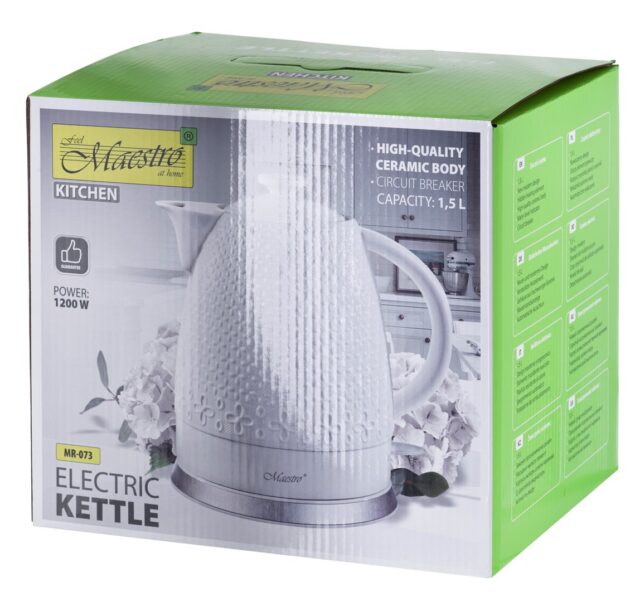 Maestro MR-073 electric kettle 1.2 L 1200 W White - imagine 6