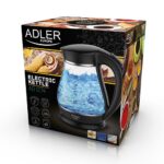 Adler AD 1274 B electric kettle 1.7 L 2200 W Black  Transparent - imagine 5