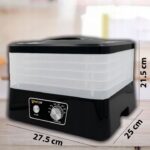EXTRALINK HOME SUSZARKA DO GRZYBÓW OWOCÓW WARZYW ŻYWNOŚCI REGULOWANA MOCNA 500W + 5 SIT 27.5CM x 25CM CZARNA - imagine 2
