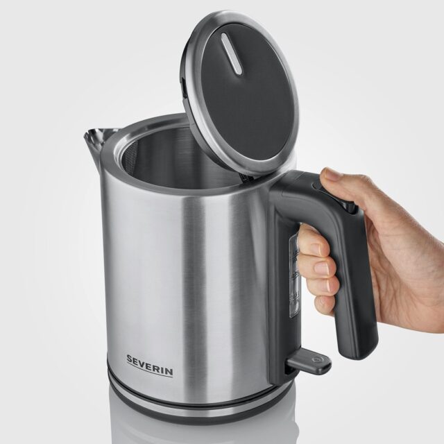 Severin WK 3489 electric kettle 1 L 2400 W Black  Silver - imagine 7