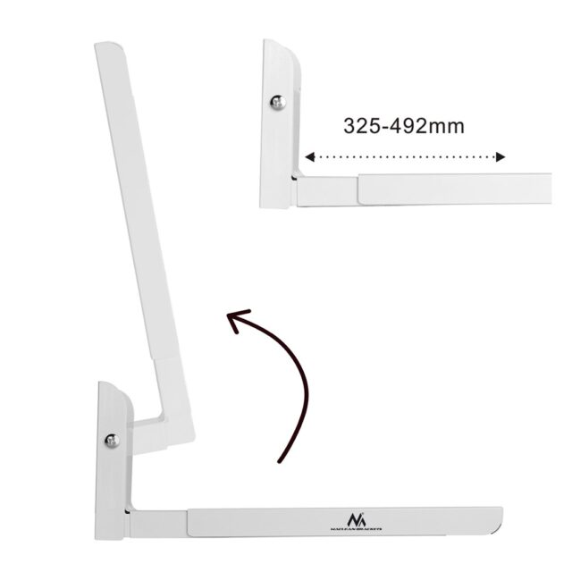 Maclean MC-915 W Universal Microwave Oven Bracket Holder Wall Mount Adjustable White Space Saving 30kg - imagine 3