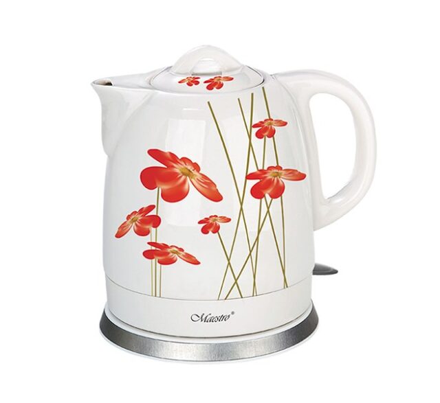 Feel-Maestro MR-066-RED FLOWERS electric kettle 1.5 L 1200 W Red  White - imagine 4