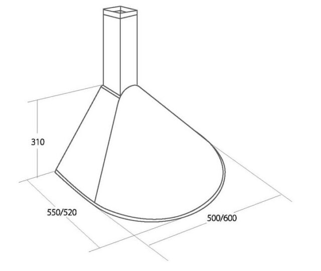 Chimney Hood AKPO WK-5 RONDO TURBO 50 INOX - imagine 2
