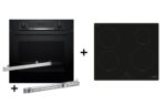 Zestaw piekarnik BOSCH HBA514BB3 + prowadnice teleskopowe BOSCH HEZ538000 + płyta indukcyjna BOSCH PUE611BB5E