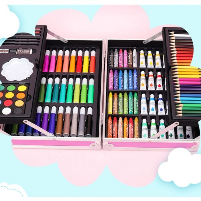 EXTRALINK ZESTAW DO MALOWANIA DLA DZIECI ARTYSTYCZNY PLASTYCZNY 145 ELEMENTÓW DUŻA WALIZKA JEDNOROŻEC - imagine 4