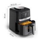 Tefal Easy Fry Silence EY5568E0 fryer Single 5 L Stand-alone Hot air fryer Black  Stainless steel - imagine 5