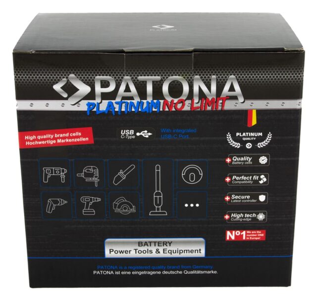 PATONA Platinum 18V Battery for Milwaukee M18 with USB-C port PD45W Black - imagine 8