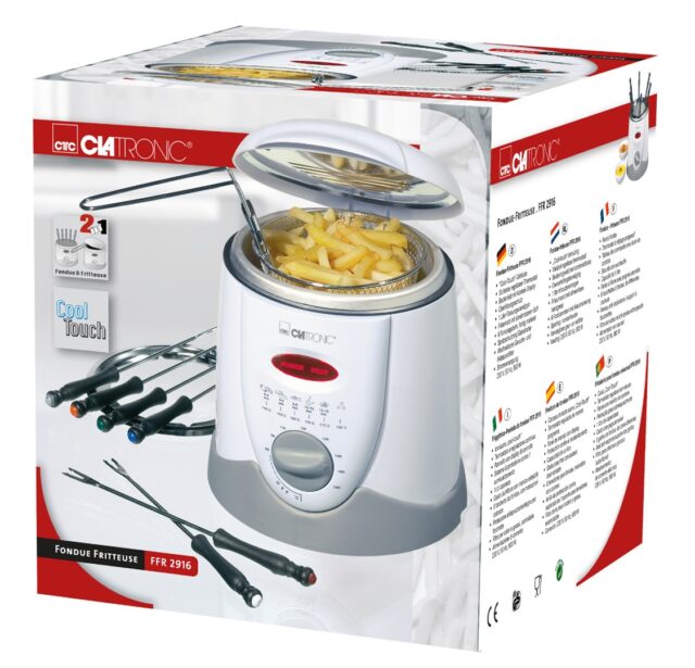 Clatronic FFR 2916 Single 1 L Stand-alone 900 W Deep fryer Grey  White - imagine 10