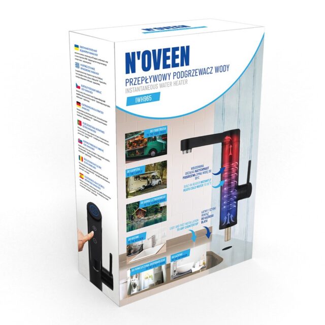 Instantaneous water heater N'OVEEN IWH965 INOX BLACK - imagine 4