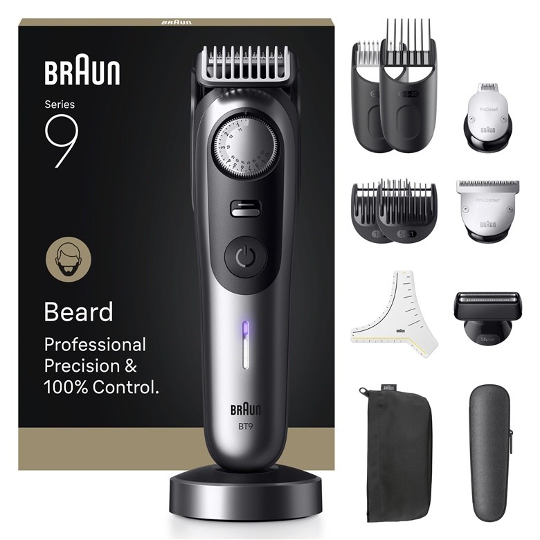 cps-2f594a7461952e7c07e8e1ec6e0a2f46-2026-02-26-22-26-39 Braun BeardTrimmer 9 BT9560 beard trimmer Battery 52 2 cm Wet & Dry Black Silver - imagine 1