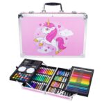 EXTRALINK ZESTAW DO MALOWANIA DLA DZIECI ARTYSTYCZNY PLASTYCZNY 145 ELEMENTÓW DUŻA WALIZKA JEDNOROŻEC