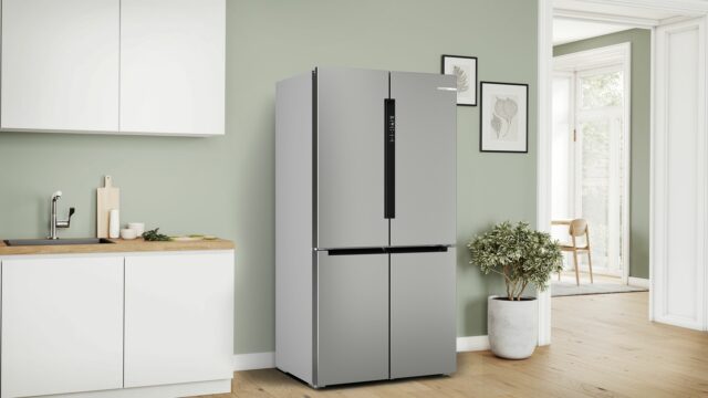 Bosch Serie 4 KFN96VPEA side-by-side refrigerator Freestanding 605 L E Stainless steel - imagine 8