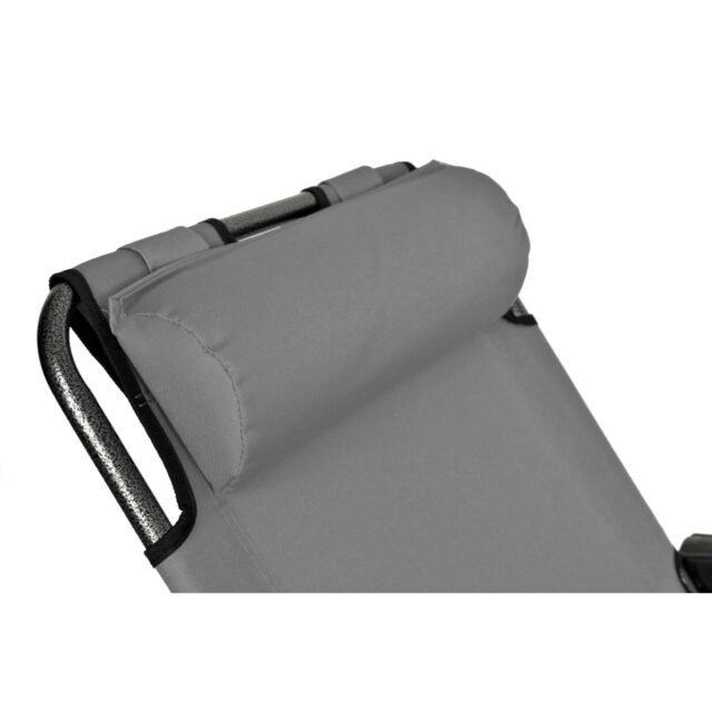 Black Forest Leżak ogrodowy rozkładany z poduszką Szary - imagine 6