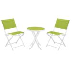 Black Forest Mały zestaw mebli ogrodowych dwa krzesła + stolik biało zielony - imagine 2
