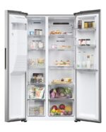Haier SBS 90 Serie 5 HSR5918DIMP Free-standing double-sided fridge-freezer combination 511 l D Platinum  stainless steel - imagine 2