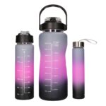 EXTRALINK BIDON MOTYWACYJNY 3W1 ZESTAW RÓŻOWY-CZARNY 2000ML+900ML+300ML - imagine 2