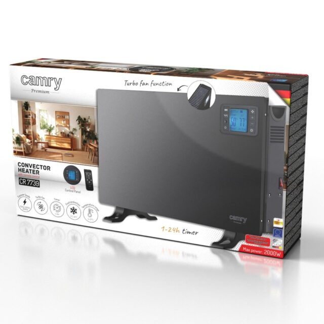 Camry | Convection Fan Heater with Remote Control | CR 7739 | Convection Heater | 2000 W | Number of power levels 3 | Suitable for rooms up to  m2 | White - imagine 5