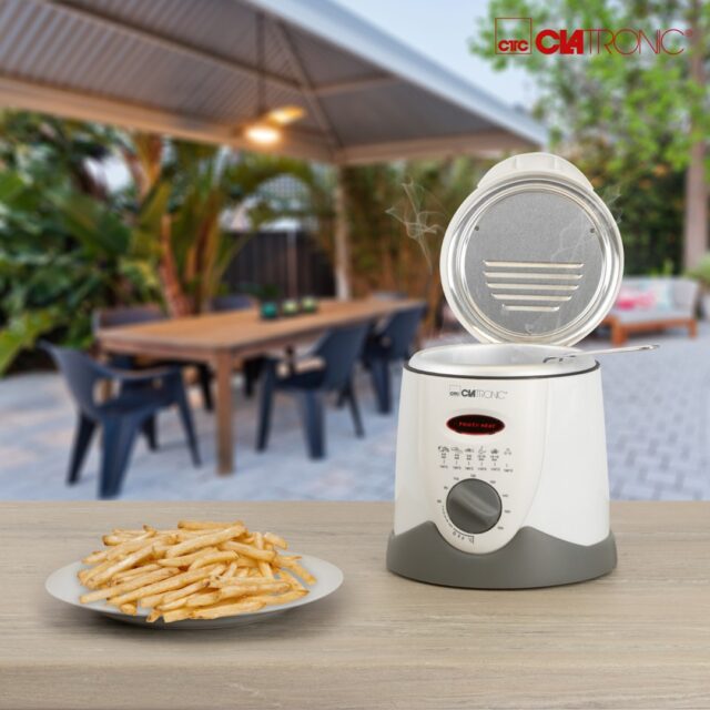 Clatronic FFR 2916 Single 1 L Stand-alone 900 W Deep fryer Grey  White - imagine 7