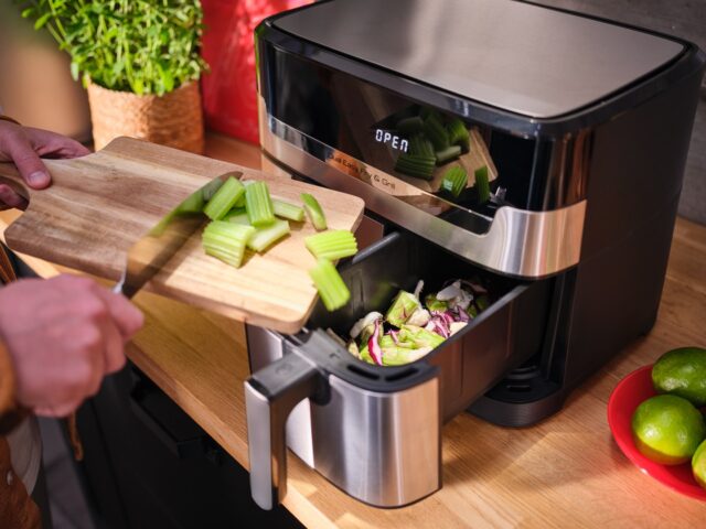 Tefal Dual Easy Fry & Grill EY905D Double 8.3 L Stand-alone 2700 W Hot air fryer Stainless steel - imagine 6