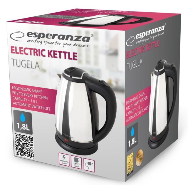 Esperanza EKK104S Electric kettle 1.8 L 2200 W Silver - imagine 2