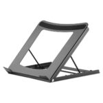 Manhattan Laptop and Tablet Stand  Adjustable (5 positions)  Suitable for all tablets and laptops up to 15.6   Portable and Lightweight  Steel  Black  Lifetime Warranty