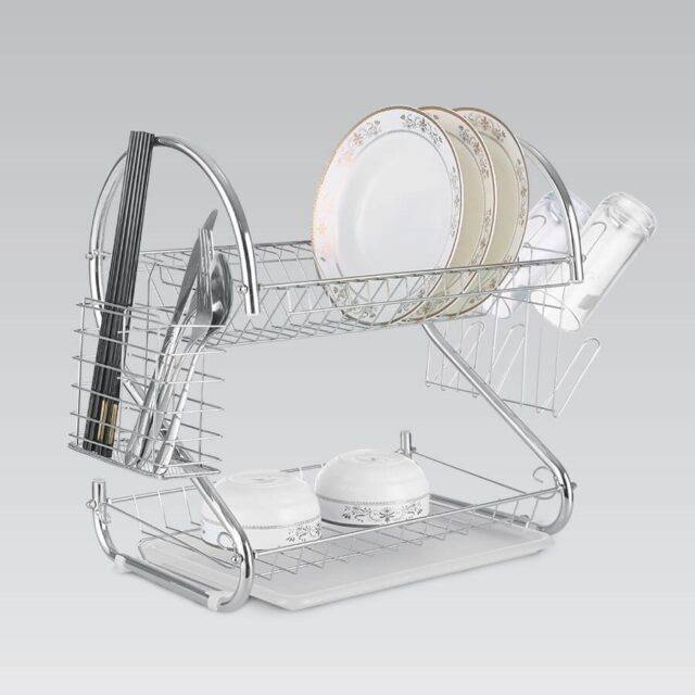 Dish drying rack 38 cm MAESTRO MR-1025-38 Silver - imagine 3