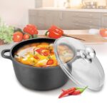 Maestro MR-4628C Pot with lid 28 cm 5 8 l Black - imagine 5