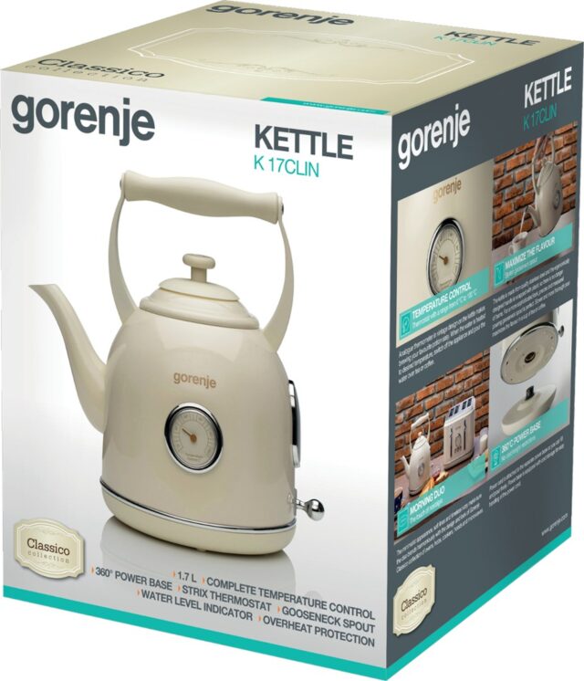 Gorenje K17CLIN electric kettle 1.7 L 2000 W Cream - imagine 3