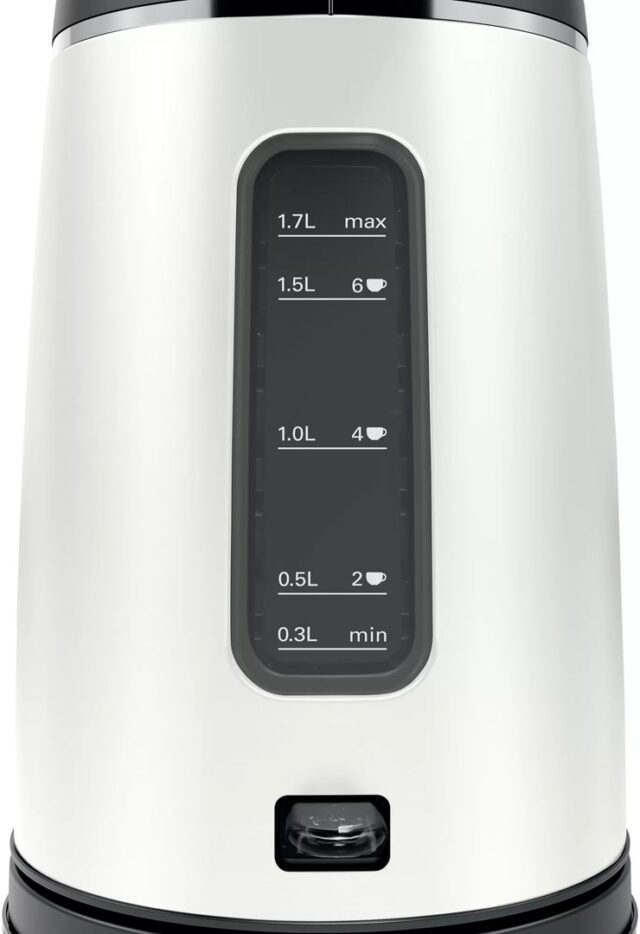 Bosch DesignLine electric kettle 1.7 L 2400 W Black  Silver - imagine 8