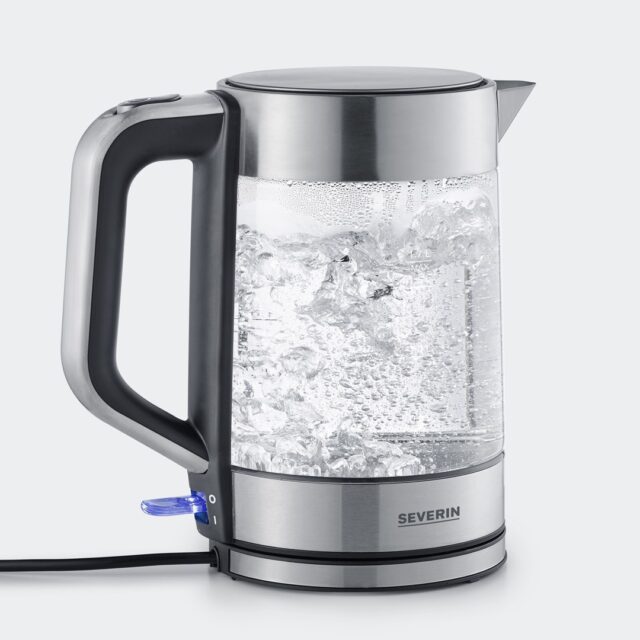 Severin WK 3420 electric kettle 1.7 L 2200 W Black  Stainless steel  Transparent - imagine 2