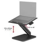 Maclean desk stand for monitor or laptop  gas spring  for standing and sitting work  black  MC-493 - imagine 2