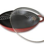 Staub cast iron wok with lid - Red  37 cm