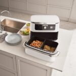 Ninja AF500EUWH fryer Double 10.4 L Stand-alone 2470 W Hot air fryer Silver  White - imagine 2