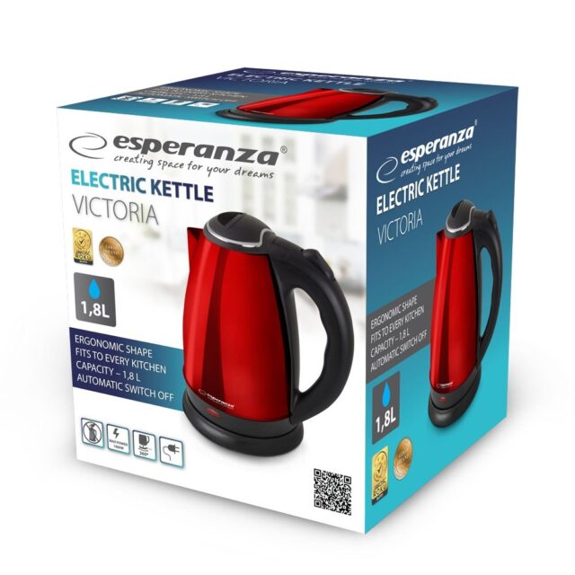 Esperanza EKK113R electric kettle 1.8 L Black Red 1800 W - imagine 2