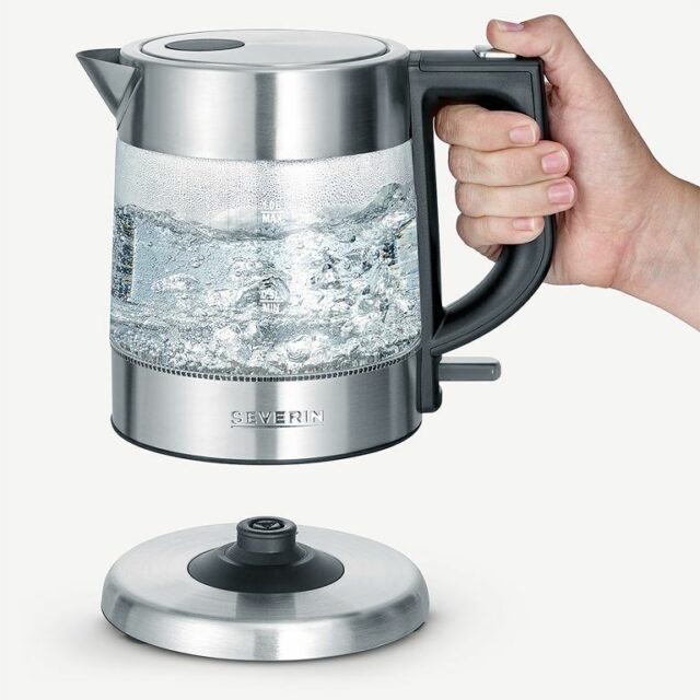 Severin WK 3468 electric kettle 1 L 2200 W Black  Stainless steel  Transparent - imagine 6