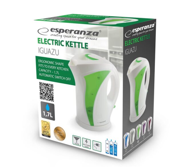 Esperanza EKK018G Electric kettle 1.7 L  White / Green - imagine 2
