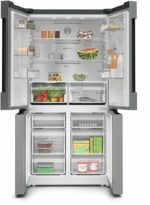 Bosch Serie 4 KFN96VPEA side-by-side refrigerator Freestanding 605 L E Stainless steel - imagine 2