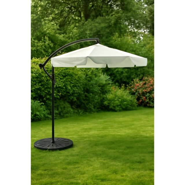 Black Forest Garden Umbrella with Side Panels, Large 3m Beige Cantilever - imagine 4