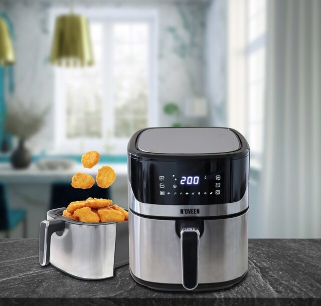 Hot air fryer NOVEEN AF550 6.5 l 1600 W Black  Silver - imagine 4