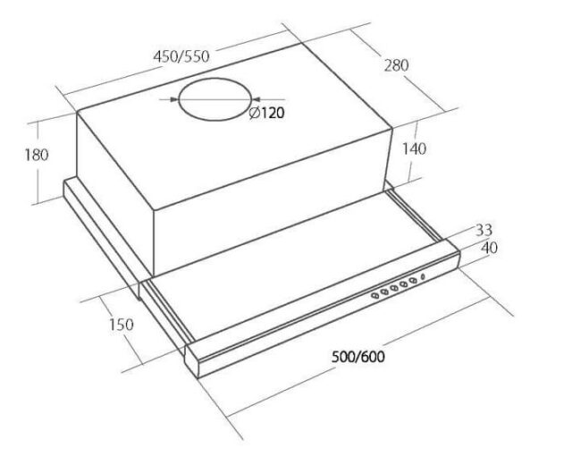 Akpo WK-7 Light 50 cooker hood Semi built-in (pull out) Stainless steel - imagine 3