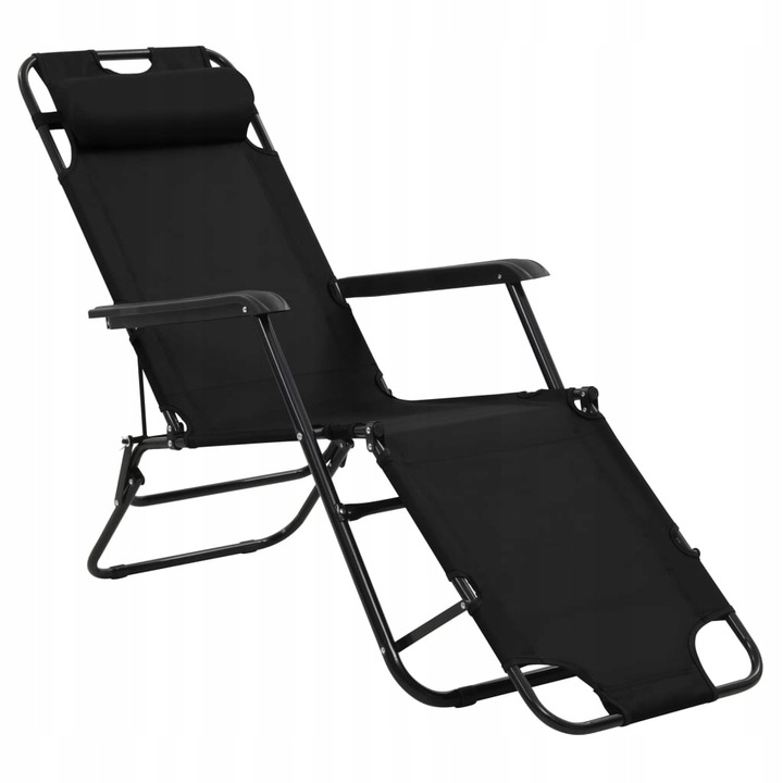 cps-67e43077a8687369abb04c2d70c17ea2-2026-02-23-12-34-47 Black Forest Folding Garden Lounge Chair with Cushion, Black - imagine 1