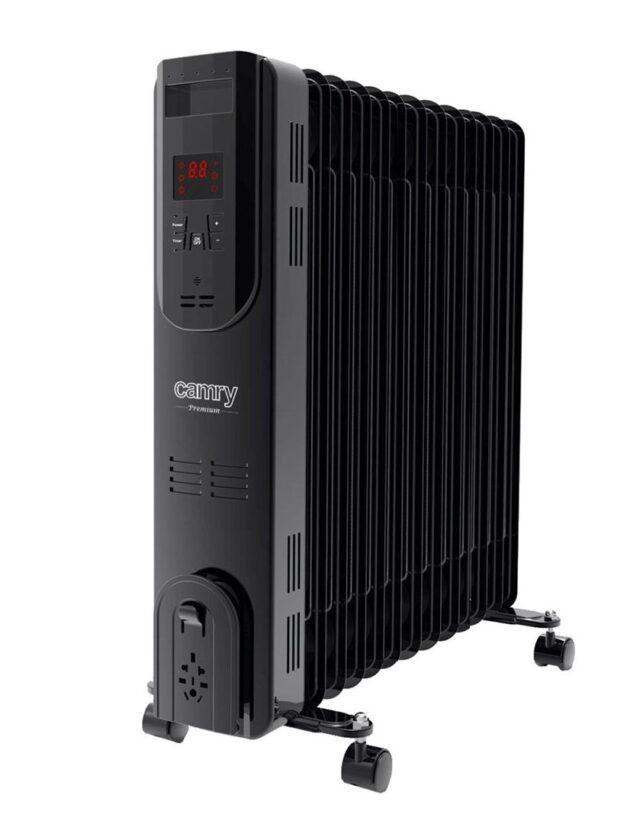 Electric oil heater with remote control CAMRY CR 7814 13 fins  2500 W black - imagine 7