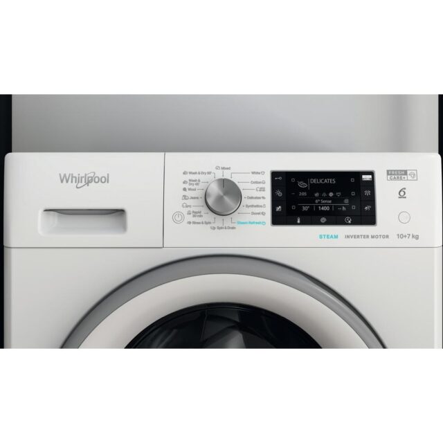 Whirlpool FFWDD 1076258 SV EE washer dryer Freestanding Front-load White E - imagine 9