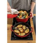 Staub La Cocotte Round Cast iron Casserole baking dish -- SET OF 3 PIECES - imagine 4