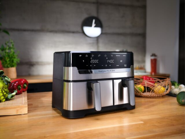 Tefal Dual Easy Fry & Grill EY905D Double 8.3 L Stand-alone 2700 W Hot air fryer Stainless steel - imagine 3